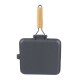 Grillpan gietijzer met opvouwbaar houten handvat, 28x28 cm | Grillpan gietijzer | Gietijzeren pan |
