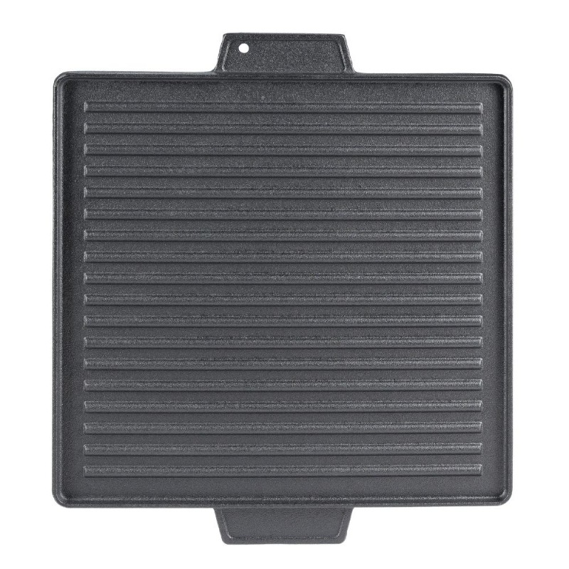 Dubbelzijdige gietijzeren grillplaat, 38x38 cm - Gietijzeren plaat