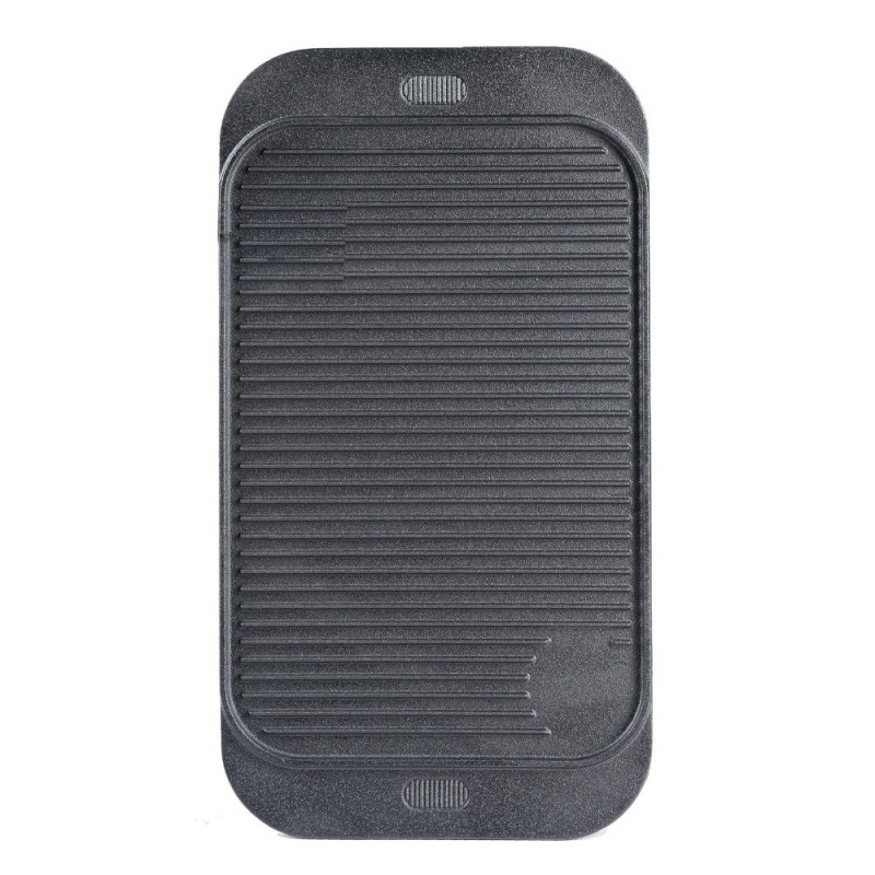 Dubbelzijdige gietijzeren grillplaat, 48x26 cm - Gietijzeren plaat