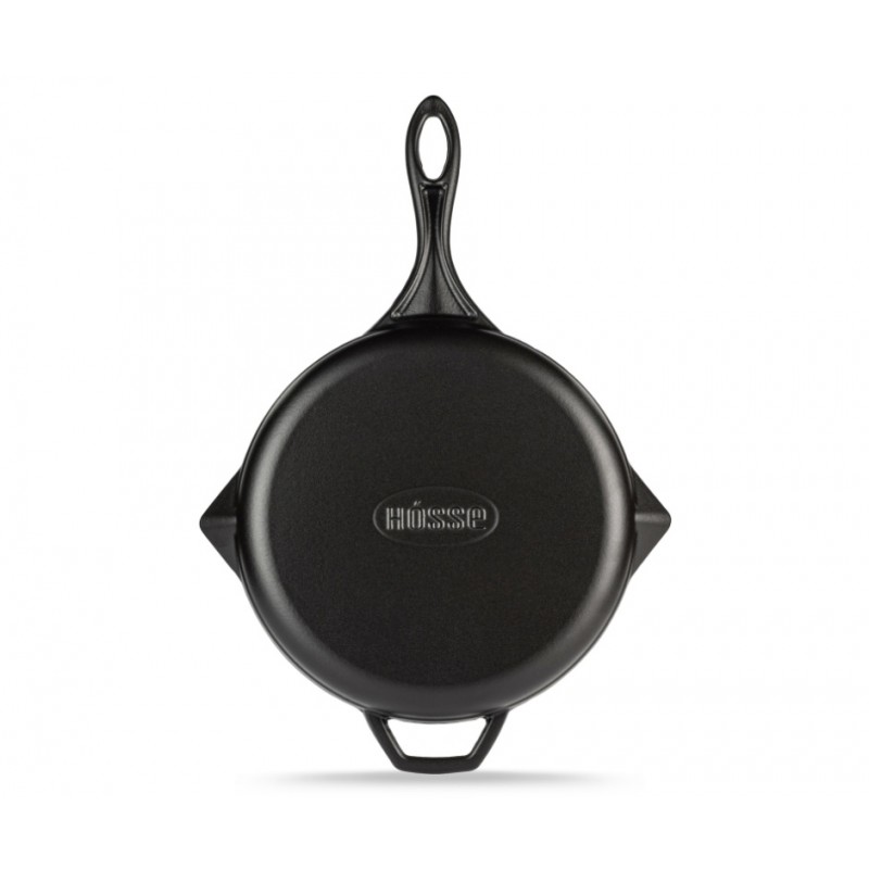 Geëmailleerde grillpan gietijzer Hosse, Black Onyx, Ф28cm | Grillpan gietijzer | Gietijzeren pan |