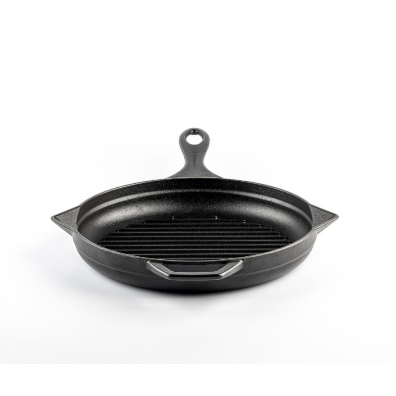 Geëmailleerde grillpan gietijzer Hosse, Black Onyx, Ф28cm | Grillpan gietijzer | Gietijzeren pan |