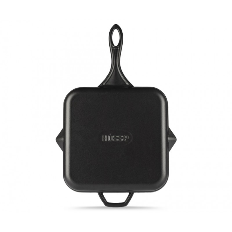 Geëmailleerde grillpan gietijzer Hosse, Black Onyx, 28x28cm | Grillpan gietijzer | Gietijzeren pan |