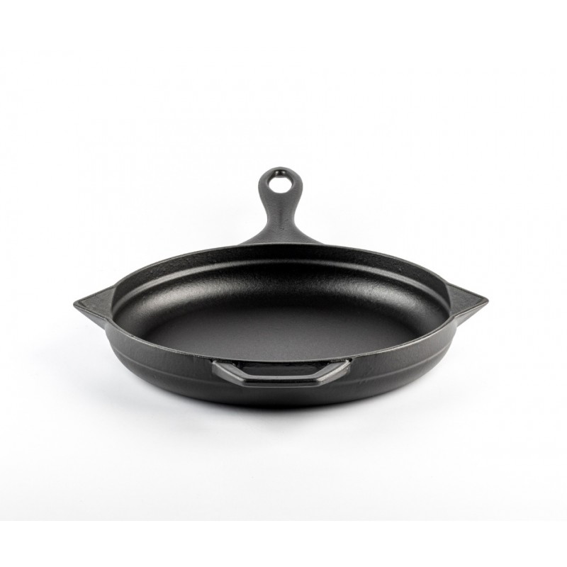 Geëmailleerde gietijzeren pan Hosse, Black Onyx, Ф28cm | Platte gietijzeren pan | Gietijzeren pan |