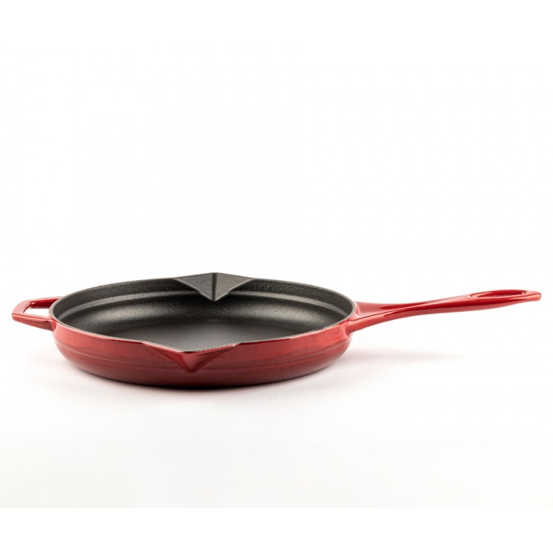 Geëmailleerde gietijzeren pan Hosse, Rubin, Ф24cm | Platte gietijzeren pan | Gietijzeren pan |