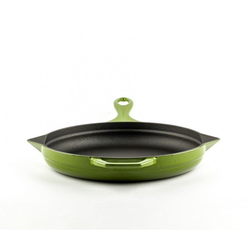 Geëmailleerde gietijzeren pan Hosse, Bamboo, Ф28cm | Platte gietijzeren pan | Gietijzeren pan |
