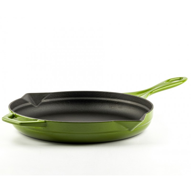 Geëmailleerde gietijzeren pan Hosse, Bamboo, Ф28cm | Platte gietijzeren pan | Gietijzeren pan |