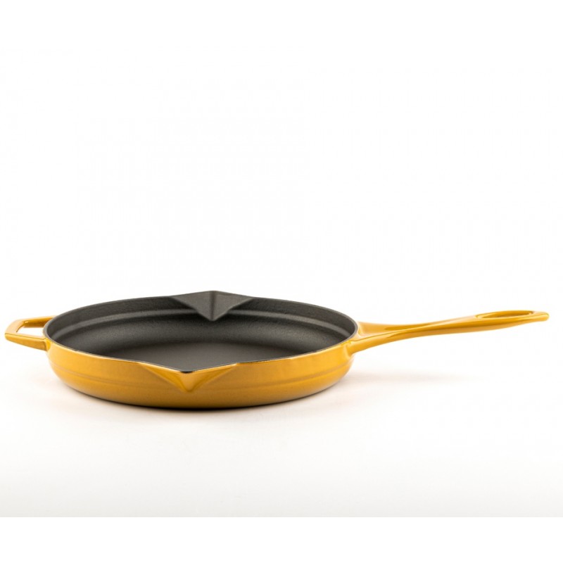 Geëmailleerde gietijzeren pan Hosse, Dijon, Ф28cm | Platte gietijzeren pan | Gietijzeren pan |