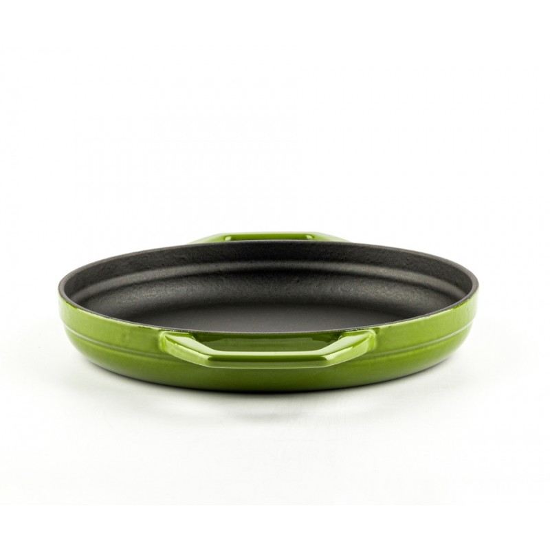 Geëmailleerde gietijzeren pan met twee handvatten Hosse, Bamboo, Ф22cm | Platte gietijzeren pan | Gietijzeren pan |
