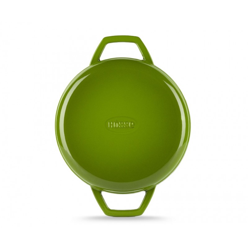 Geëmailleerde gietijzeren pan met twee handvatten Hosse, Bamboo, Ф22cm | Platte gietijzeren pan | Gietijzeren pan |