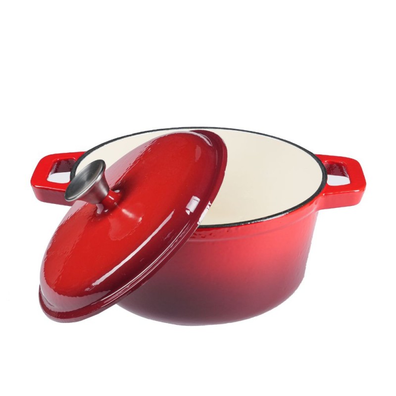Geëmailleerde gietijzeren pot, Rood, Ф24 - 